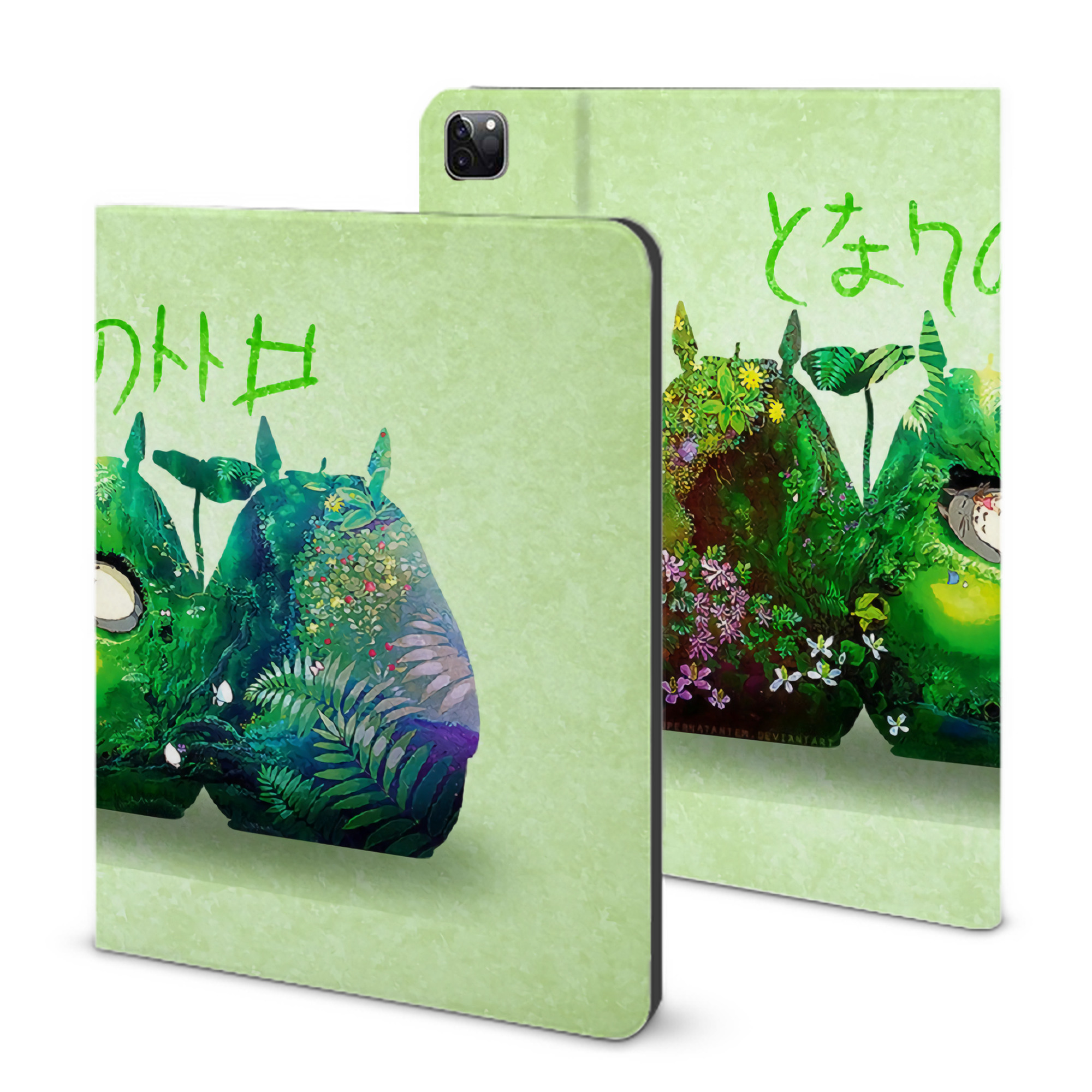 （画像用） となりのトトロ 草壁メイ 草壁サツキ My Neighbor Totoro Satsuki Kusakabe Mei Kusakabe IPad ケース ブック型 PUレザー TPU 耐衝撃 軽量 薄型 ペン収納なし 全面保護 IPad 各モデル対応